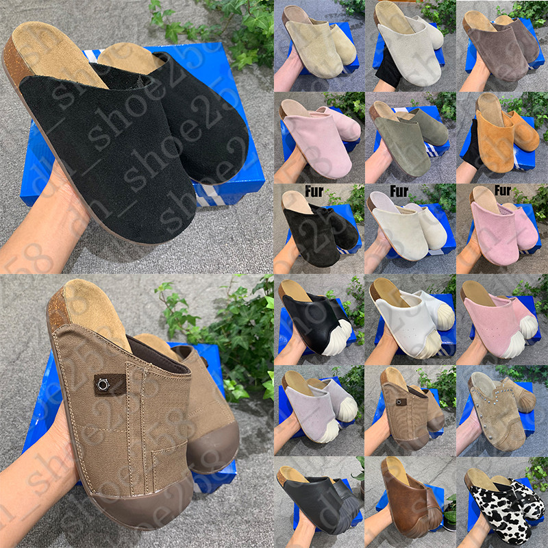 Free Shipping With Box Designer adiMule slides sandals clogs heels slippers claquette fur sliders sandles furry shoes for mens d h gate womens mules