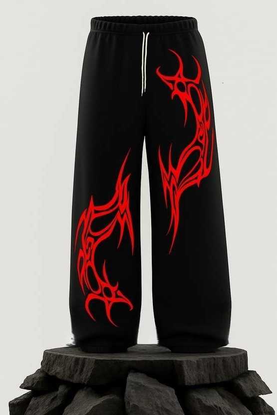 Street Style Men's Women's Gothic And Casual Sports Summer New Campus Fashion Essential Trend Printed Oversized Loose Pants D260916