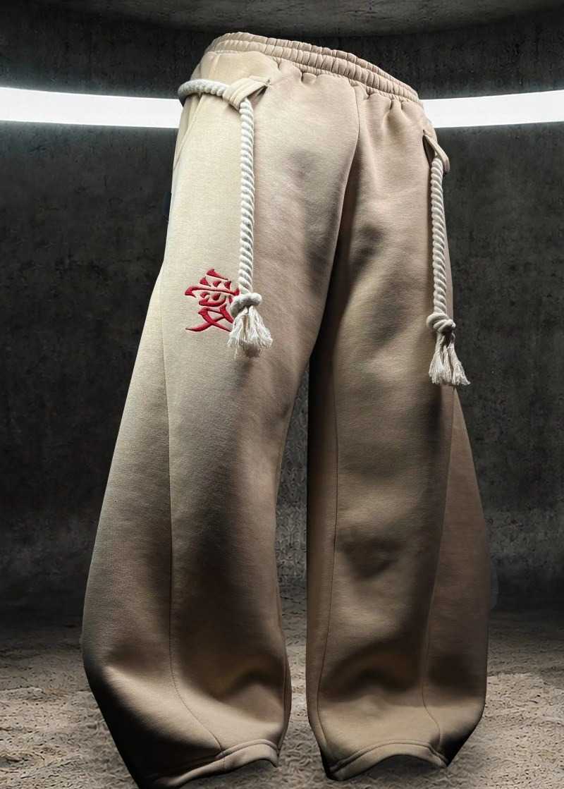 Y2K Vintage Harajuku Baggy Sweatpants Men Women Retro Japanese Kanji Love Embroidery Thick Rope Drawstring Wide Leg Casual Pants D260916