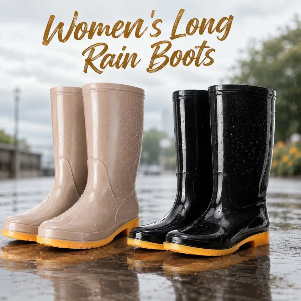 Non-slip Women's Long Rain Boots Waterproof Lightweight Garden Rain Shoes High-Top Durable Water Shoes For Outdoors Kitchen Work 260916