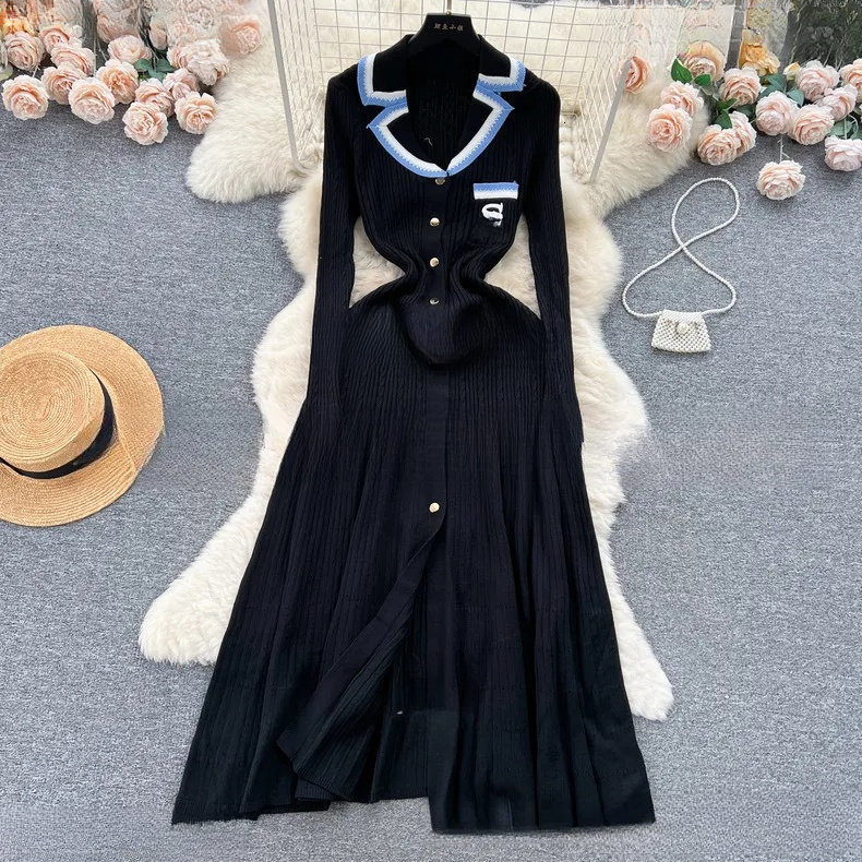 Sandro Dress Designer Maje Dress Spring Summer New For Woman French Elegant Fashionable Early Spring New Womens Vestidos Hem Long Robe Simple Waist