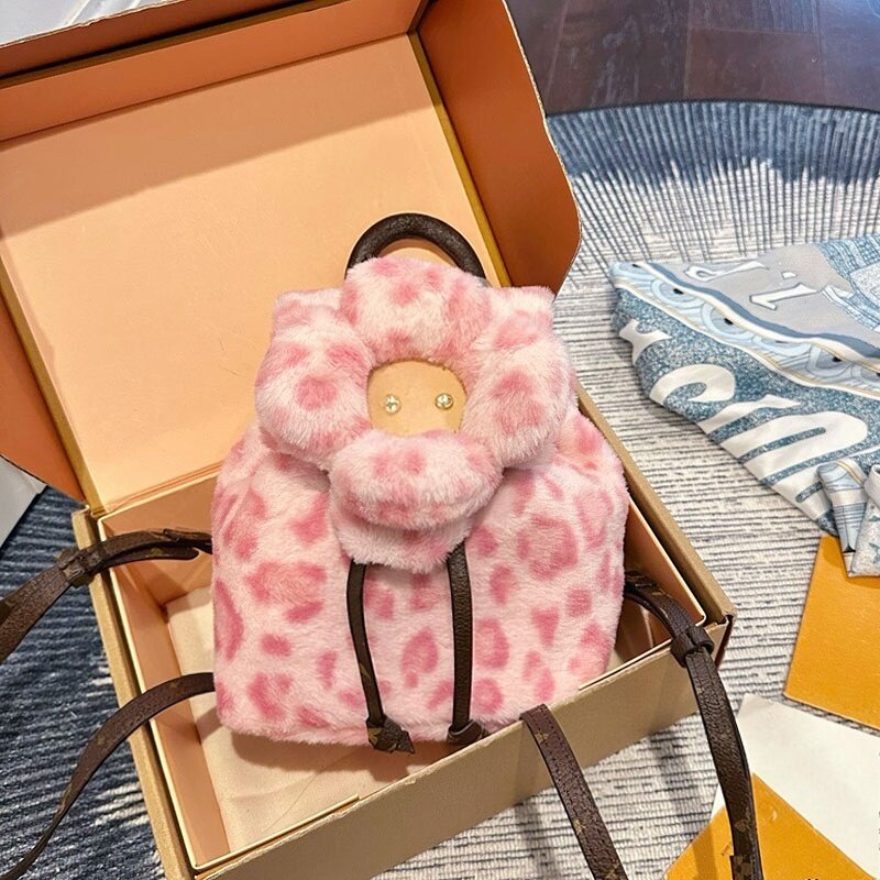 Luxury Designer Ski Snow Warm Plush drawstring backpack Bag Girls School Travel Bags backpack shoulder straps Pouch multi-pocket 20x26cm
