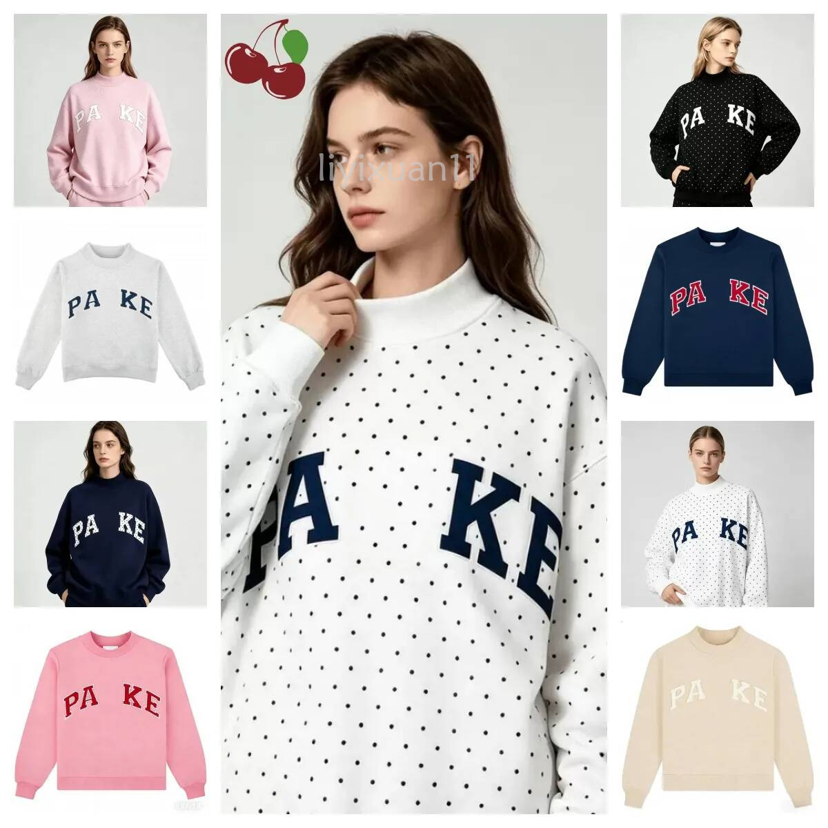 parke sweatshirt mockneck women polka dot sweatshirt vintage college loose drop shoulder pullover streetwear jumper tops for autumn daily wear parke