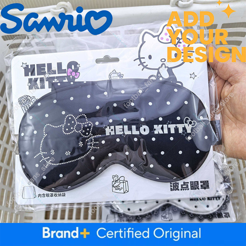 Miniso Sanrio Hello Kitty Cute Polka Dot Eye Mask for Nap, Light-Blocking and Cooling cf