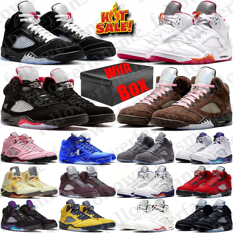 Free Shipping With Box Designer Basketball 5 5s Sport Shoes matalic Wolf Grey Metallic sneakers for mens women University Blue Sunset Halloween Fire