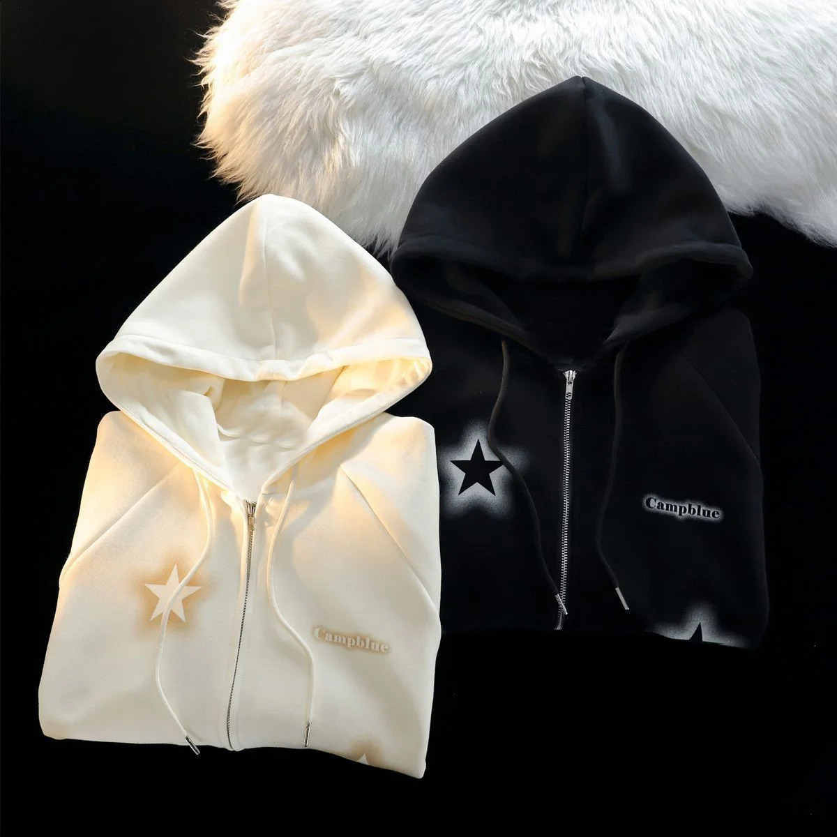 American Pentagram Print Zip Cardigan Jacket Girl Oversize Hoodie Lazy Style Korean Loose Couple Zip Sweatshirt Streetwear Women 260916