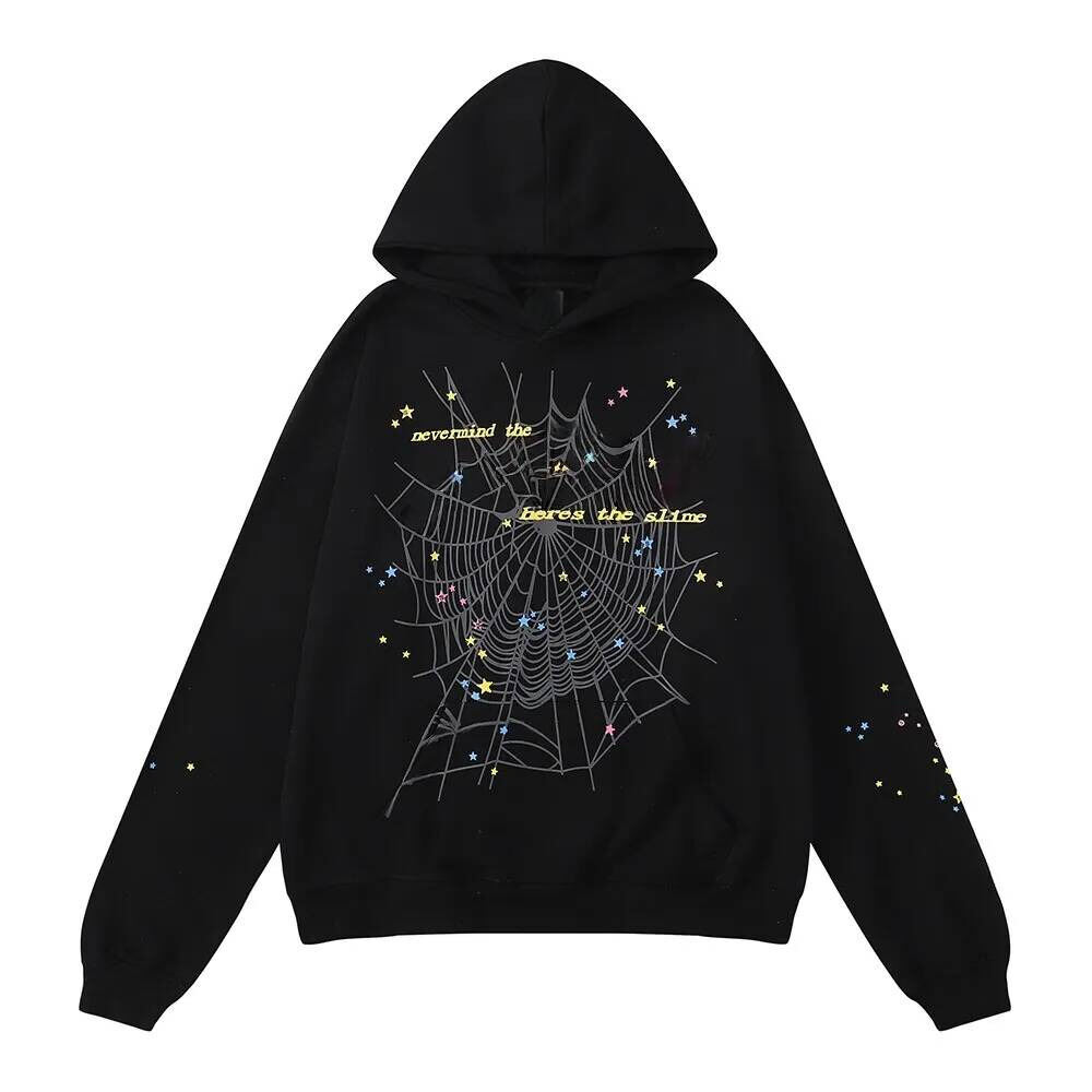 Spider Hoodie Designer Pants American Streetwear Sp5dar Hip Hop Cobweb Foam Letter Print Hoodies Luxury Men Women Pink Grid Young Thug Loose Casual