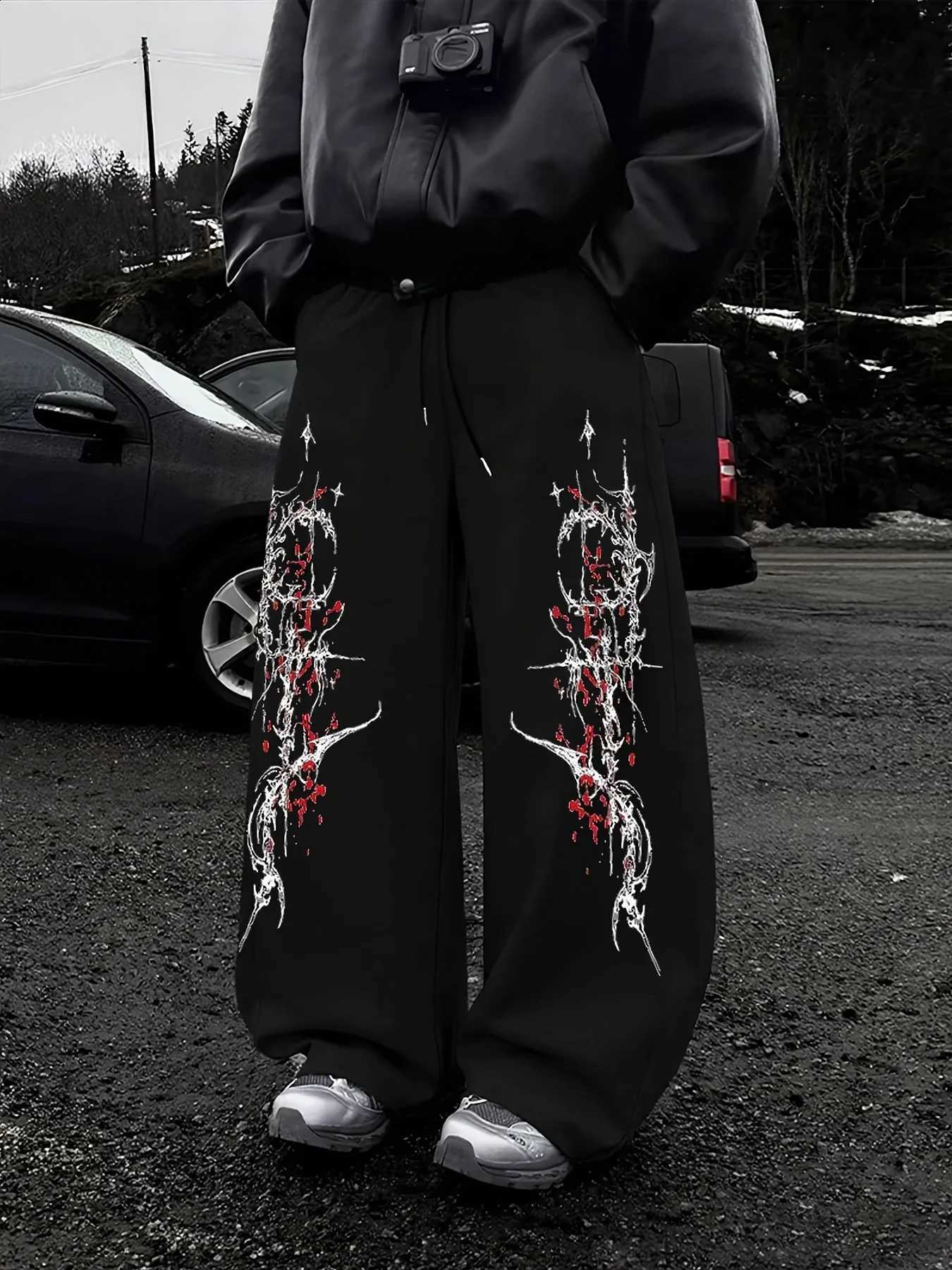 Print Casual Sweatpants with Men'S Elastic Waist and Drawstring | Comfortable Long Pants Perfect for Streetwear and Daily Wear D2609161