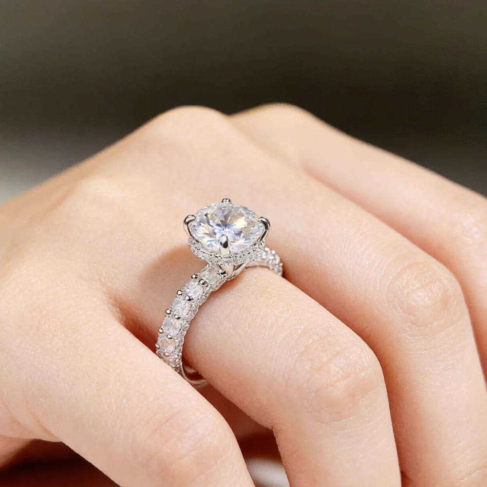 Ring Engagement for Women 2-5CT Radiant Cut D Color 14K/18K Gold Wedding Ring for Proposal Anniversary S260916059O