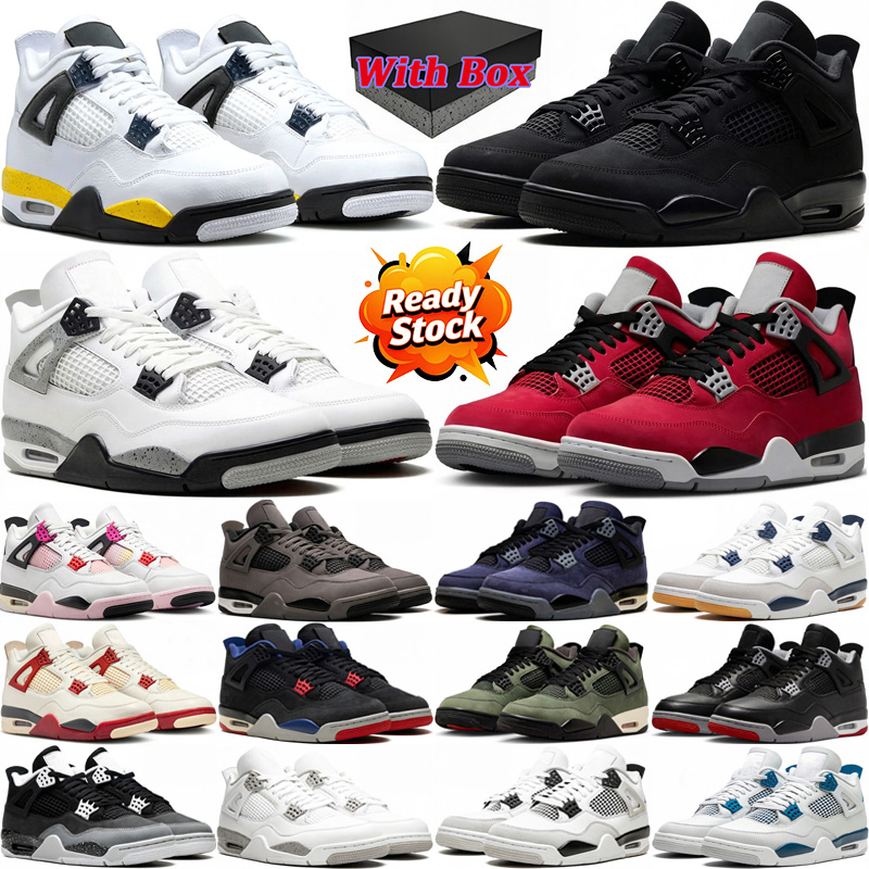 With Box Designer jordabshoes4 4s Basketball Shoes Men Women Tour Yellow Black Cat Toro Bravo White Cement Comic Bred Thunder dhs gate Mens Trainers