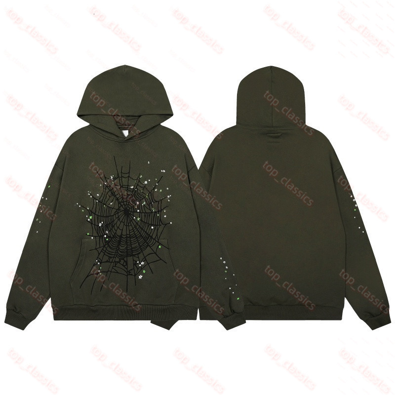 New Fashion Men's Designer Spiders Hoodies American Hip Hop Singer Web Foam Letter Print Loose Casual Pullover Cotton Spider Hoodies Sweaterpan