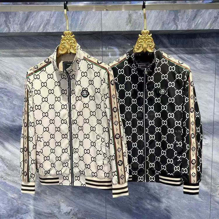 2026 Light Luxury Trendy Winter Fashion Men's Stand Collar Versatile Printed Top Zipper Jacket