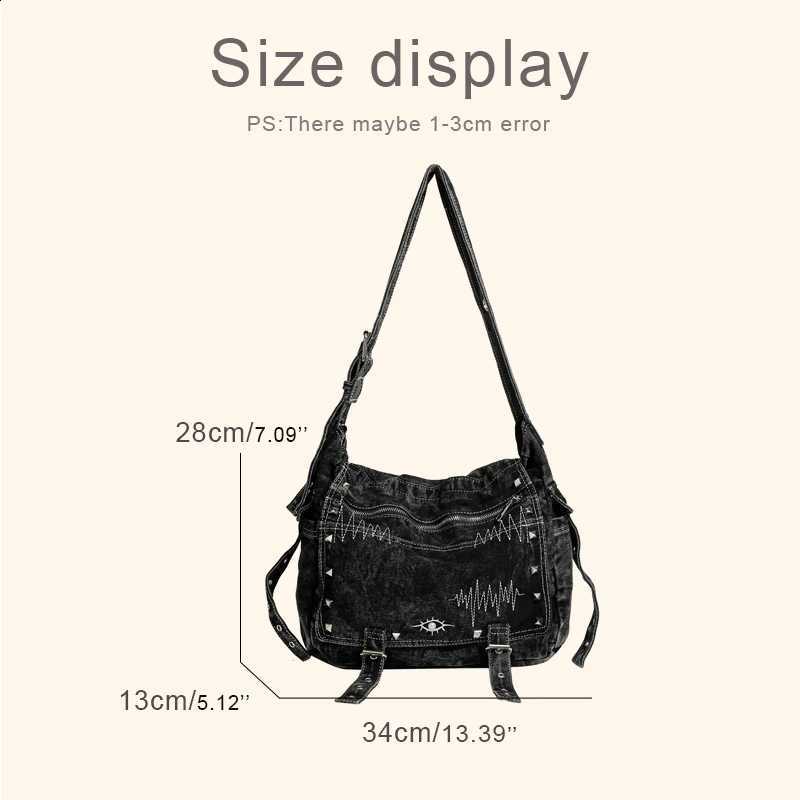 Designer For Denim Messenger Bags Wen Luxury Designer Handbag Purse 2025 New In Wing Process Embroidered Pattern With Shoder J260916