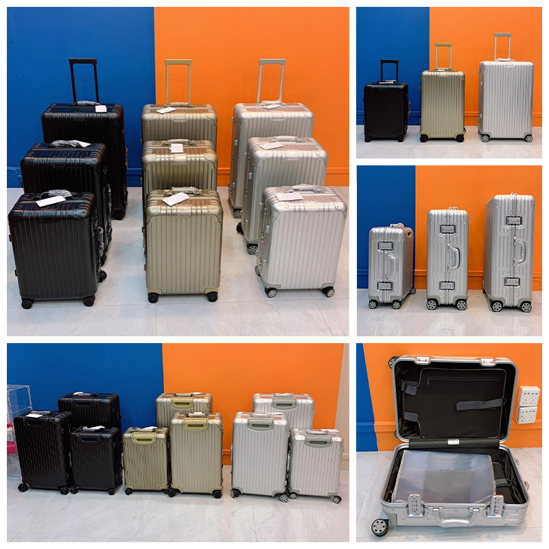 High Quality 10A Designer Suitcases Aluminum-magnesium Alloy Travel Trunk Carry-on Rolling Luggage Mirror Polished Trolley Case TSA Lock Leather Ser