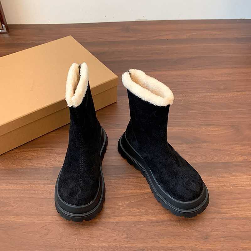 Boots Winter Short Plush Women fashion Platform Thick Heel Ankle Booties Autumn Winter Keep Warm Shoes 2025 New D260916