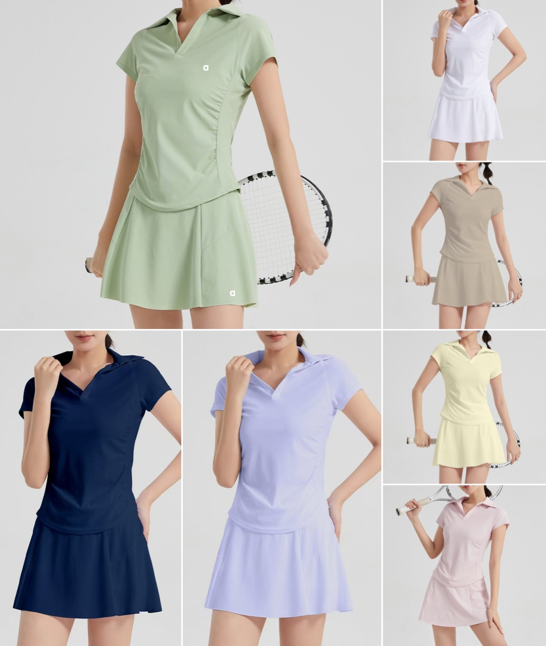 A2930 T-shirts de fitness légers à manches courtes à séchage rapide pour femmes, hauts de yoga, polos de sport, jupes de badminton et tenues de t