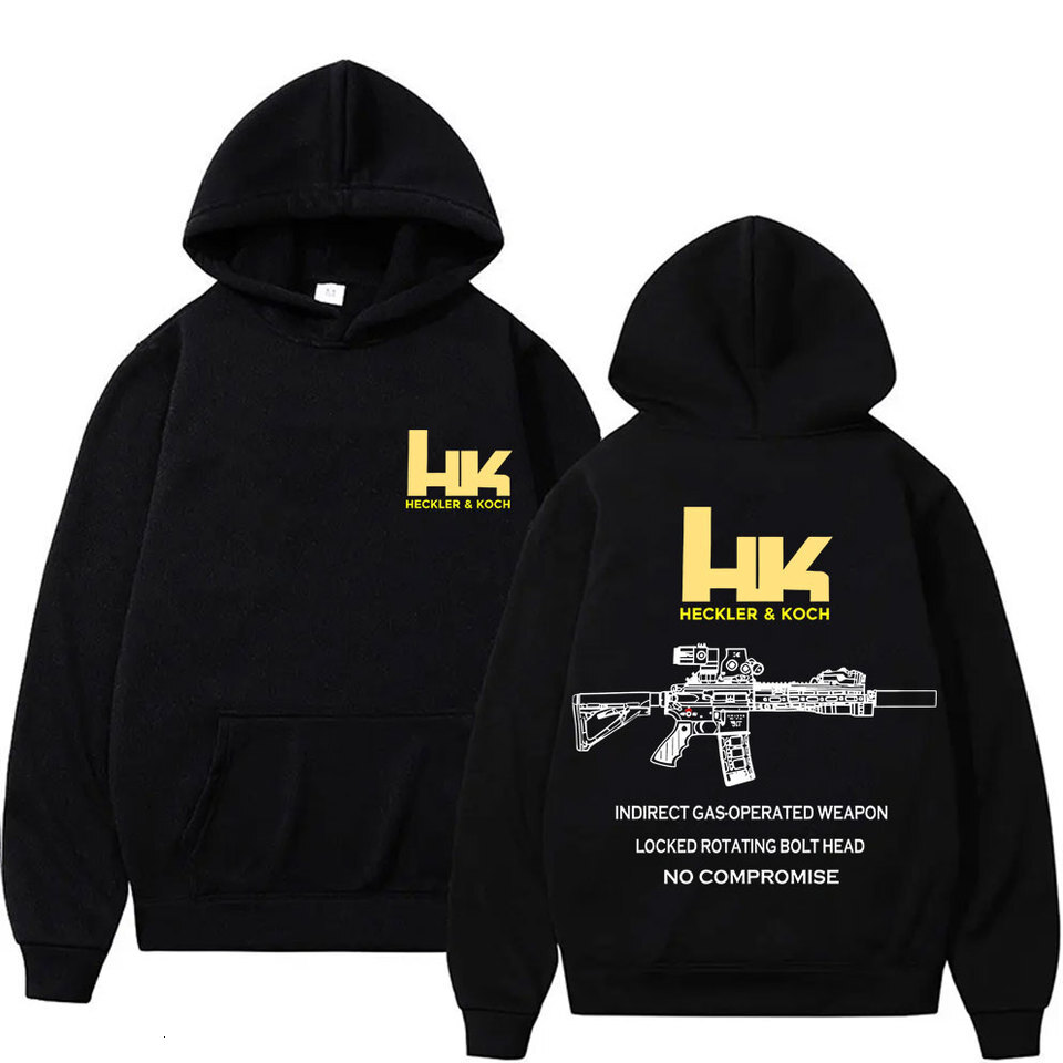 Heckler & Koch HK Fashion M4 Gun Design Men's Casual Retro Trend Pullover Streetwear Autumn and Winter Warm Hoodie 26L0916