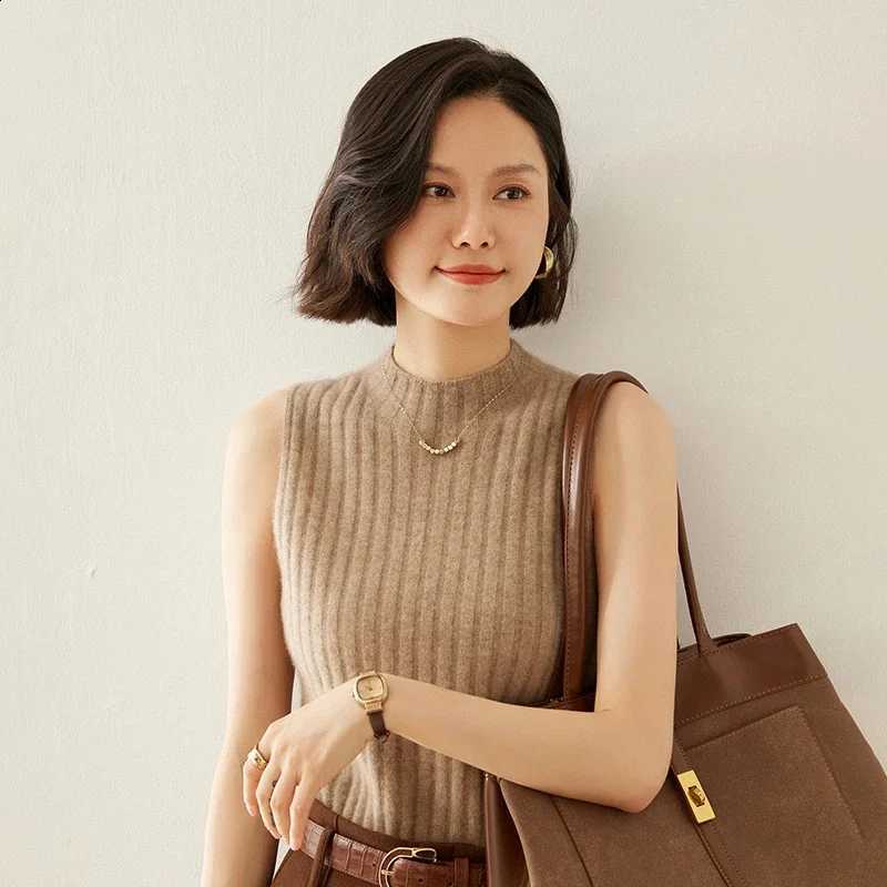 Wool Cashmere WinvyNee Camis Women Slim Vest O Neck Tops Basic Clothes Solid Casual Tank Crop Tops Warm Women Pullovers C1264050W260915