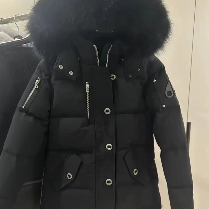 Down jacket mens fur collar parka winter waterproof white duck coat cloak fashion men and women couples moose casual version to keep warm BK8Z s 2xl