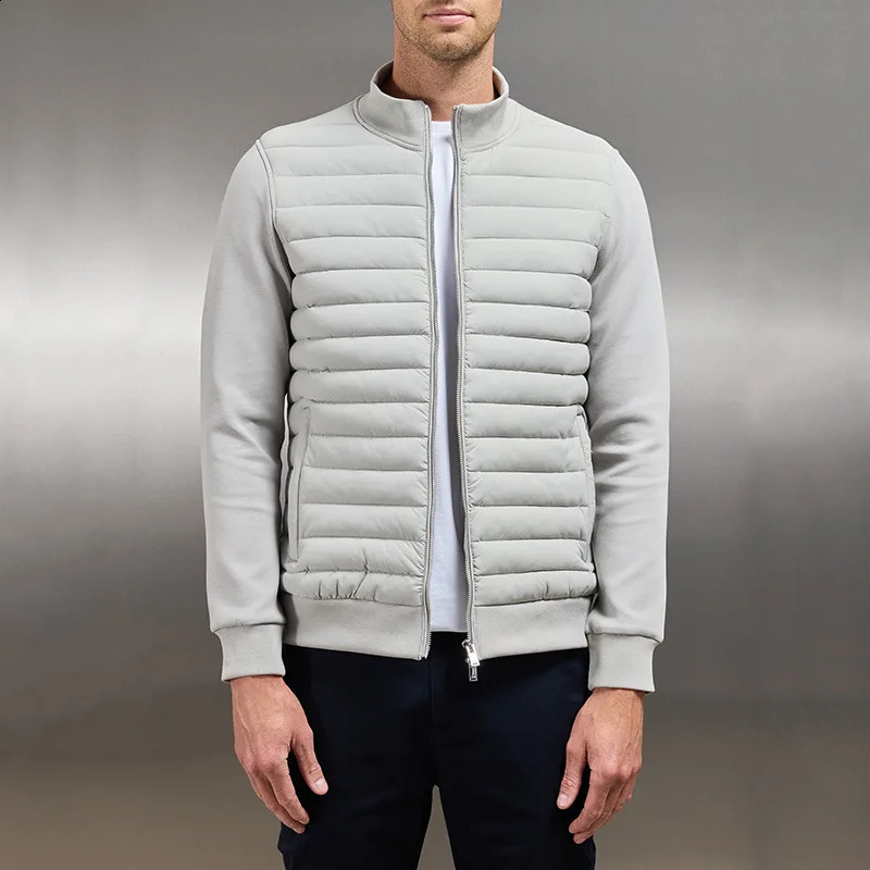 Autumn Winter Lightweight Stand Collar Down Jacket for Men Solid Slim Zipper Casual Warm Parkas Outwear Business Causal Jackets 260916
