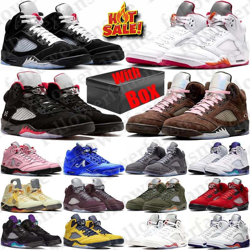 Free Shipping With Box Designer Basketball 5 5s Sport Shoes matalic Wolf Grey Metallic sneakers for mens women University Blue Sunset Halloween Fire