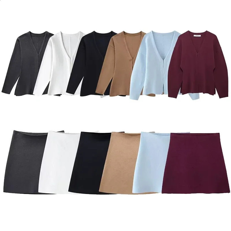 Willshela Women Fashion 2 Piece Set Single Breasted Jacket Vintage Back Zipper High Waist Midi Skirt Female Chic Skirts Set 260916