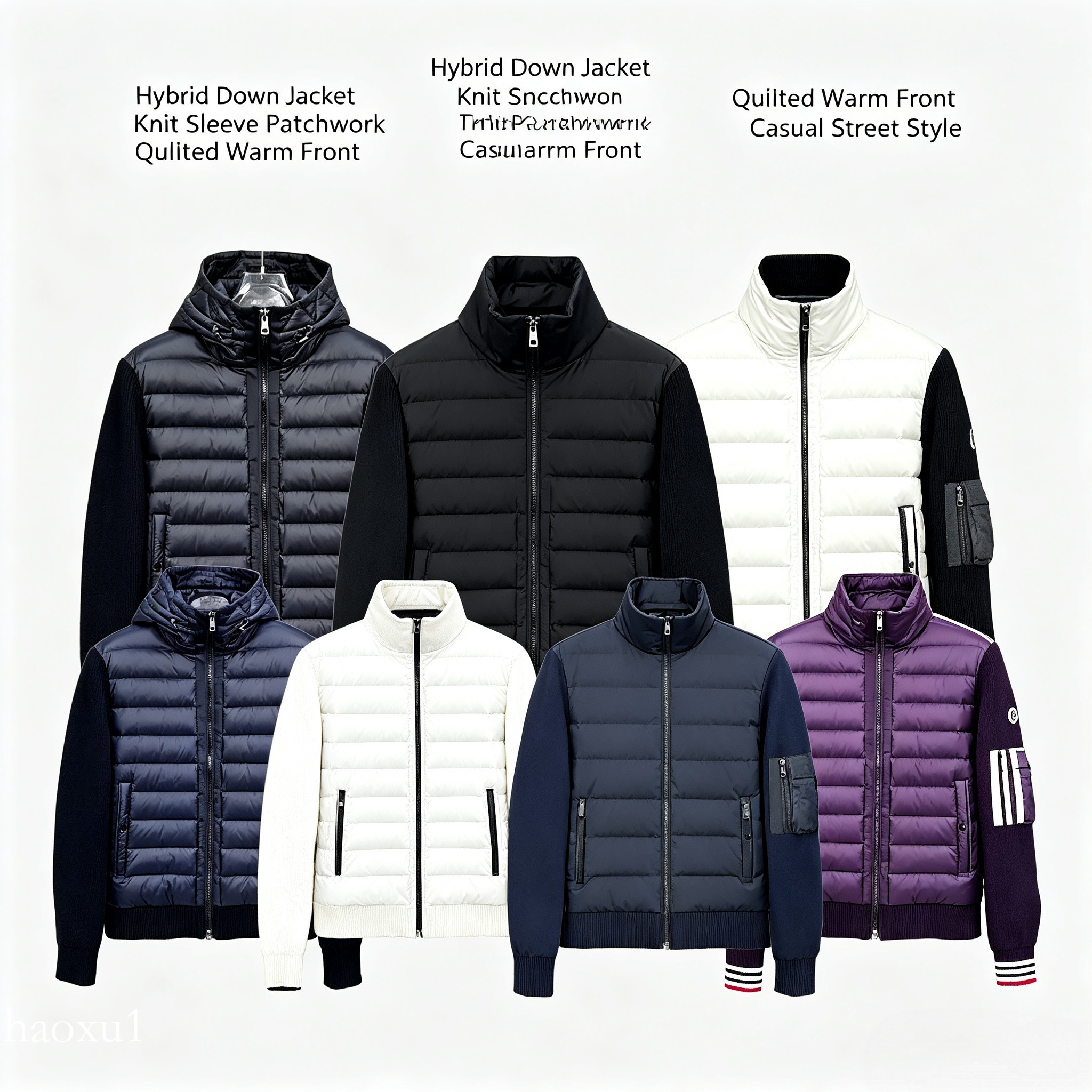 mens mon clear puffer jacket winter designer women down parkas stand collar knitted splicing sweater lightweight down jacket Fluffy Coat Sweater