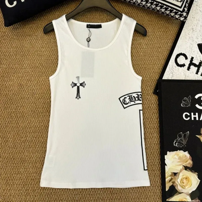 Deadly Doll chrome TankTop Designer Chrome Tight fit Clothes Shirt For Womens Tank High Quality Brand summer Cotton Chrome Aleggings Women shirt Hot