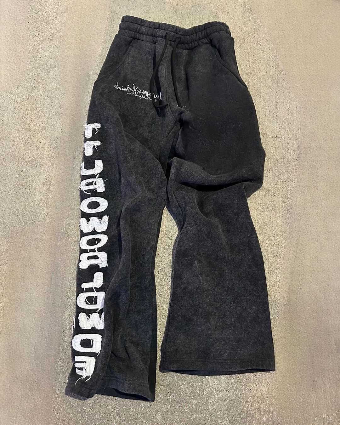 Streetwear Y2k Street Harajuku High Mens Casual Embroidered Letters Loose Style Distressed Same Style for Men and Women Pants D260916