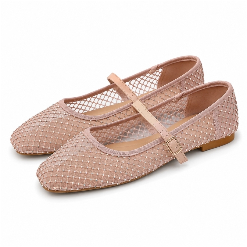 Women's Mesh Ballet Flats Pointed Toe Breathable Flat Shoes Elegant Casual Slip On Shoes For You And Office Travel 260915
