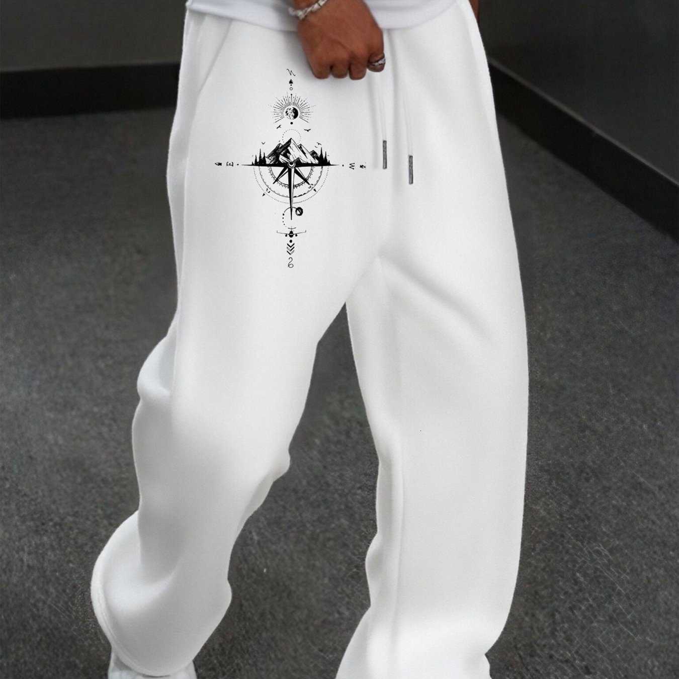 Men's Casual Pants with Fashionable and Unique Printed Design Suitable for Daily Outings and Street Styles D260916