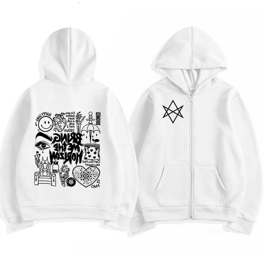 Hoodies Zipper BringMe BMTH TheHorizon Heavy Metal Rock Band Zip Up Hooded Sweatshirts Men Women Fleece Warm Hoodie Cozy Jackets C260915 C2609151