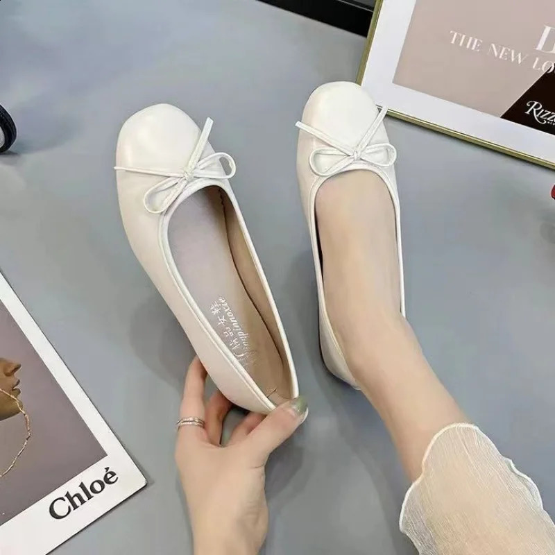 2025 Spring Summer Arrival Evening Breeze Flats Gentle BowKnot n Versatile Single Shoes 260916