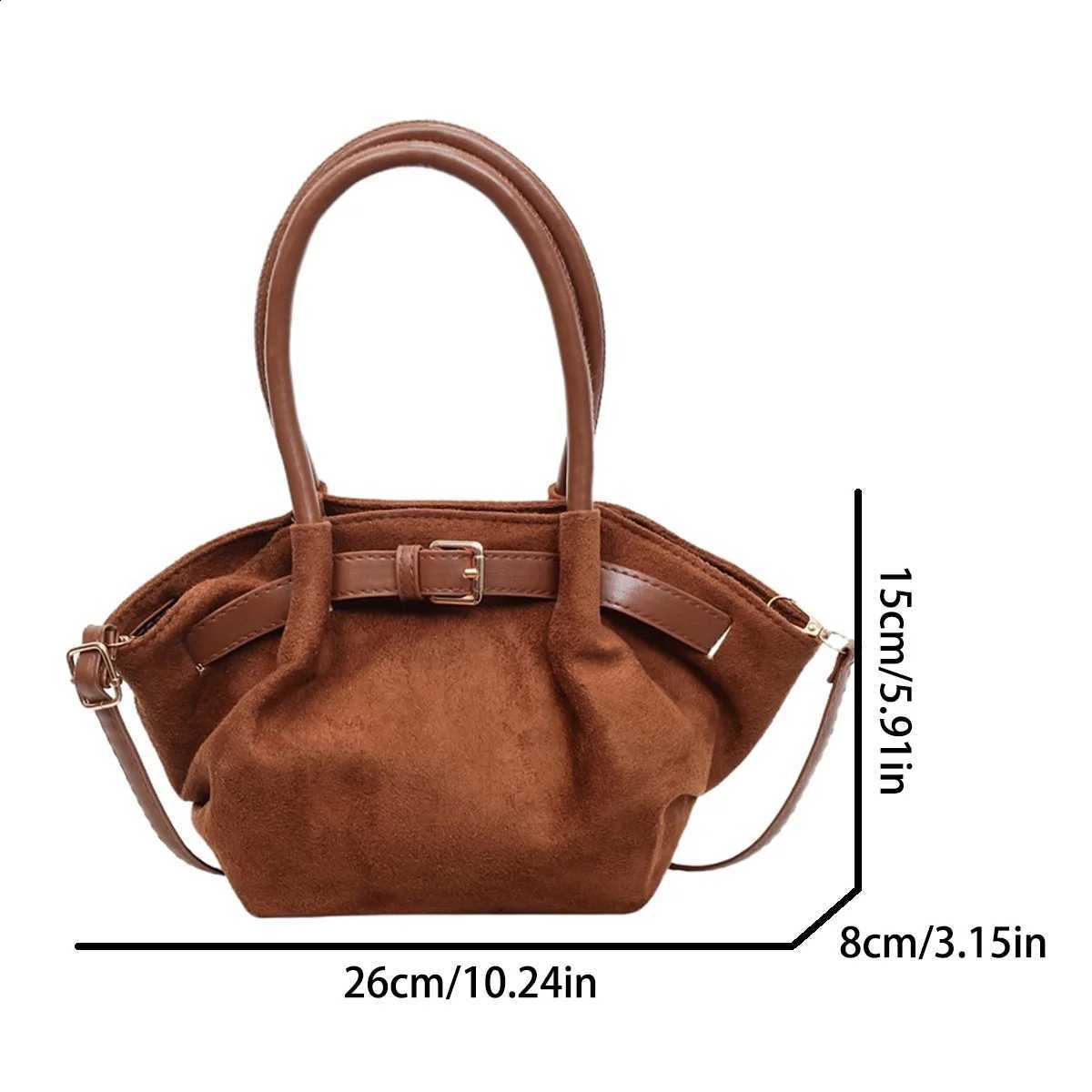 Designer Suede Vintage For Cmute Crossbody Bag Belt Detail Lightweight Large Capacity PU Magnetic Snap Water Resistant Handbag J260916