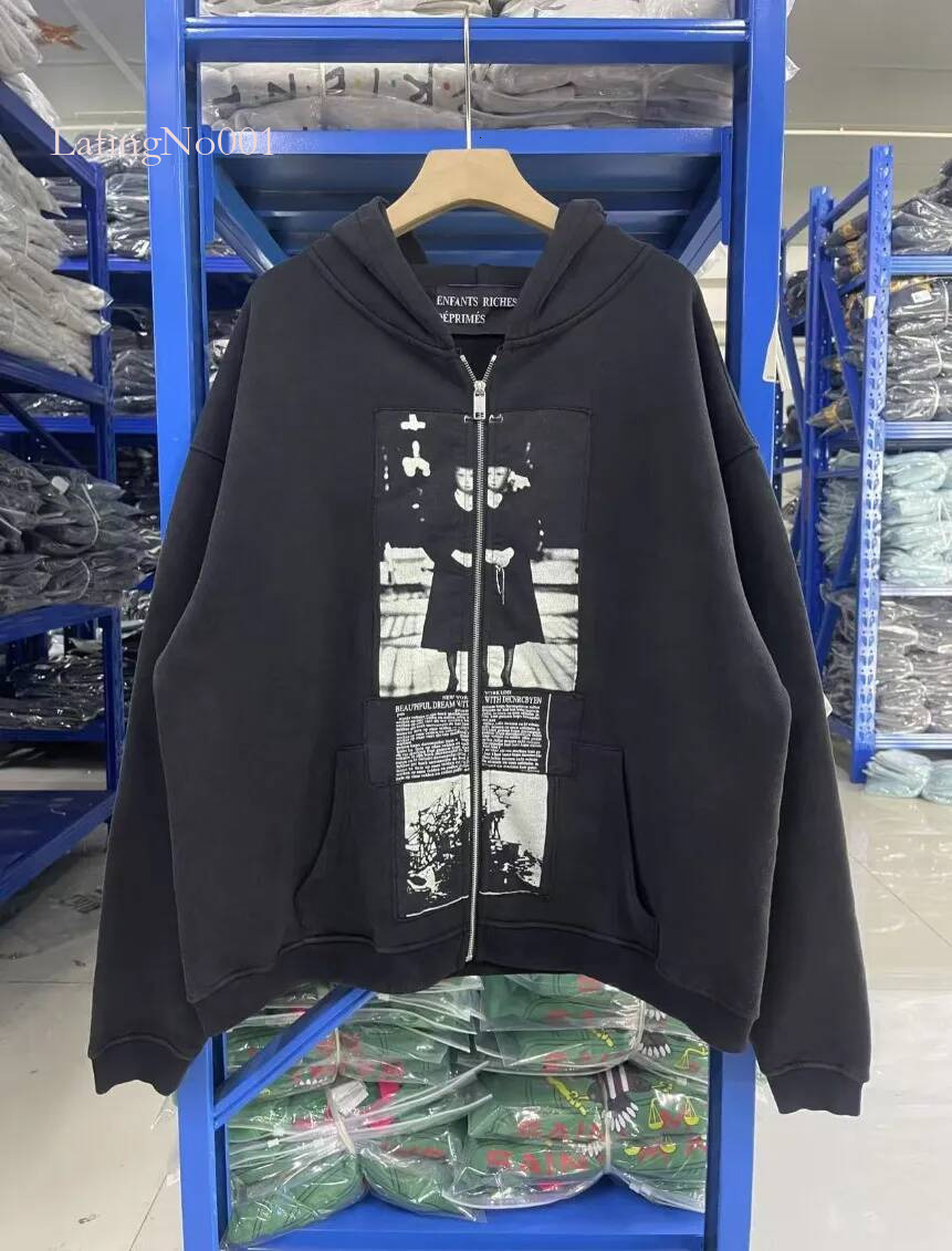 Enfantlys Riches Deprimes Hoodie Designer Mens Popular Riches Depremes Sweatshirt Retro Print High Quality Street Distressed Unisex Oversized ERD Ho
