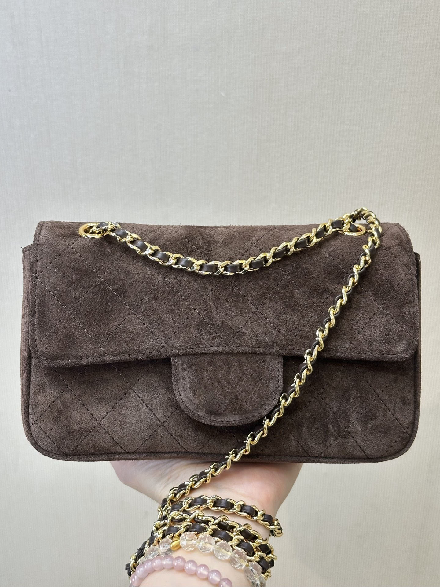 10a Top Mirror Quality Luxury Designer Handbags Real Leather 26S CF Mini Maxi Cowboy Flap Bag Women Classic Genuine Leather Suede Chain Shoulder Cro