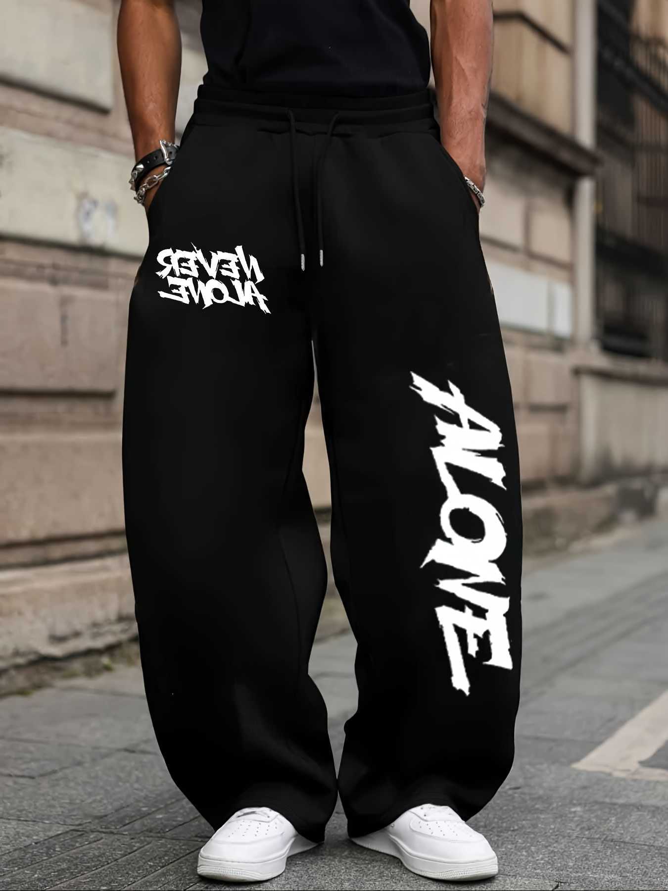 Autumn Straight-Leg Sweatpants Men's Letter Print Casual Stylish and Versatile Suitable for Sports and Daily Wear D260916