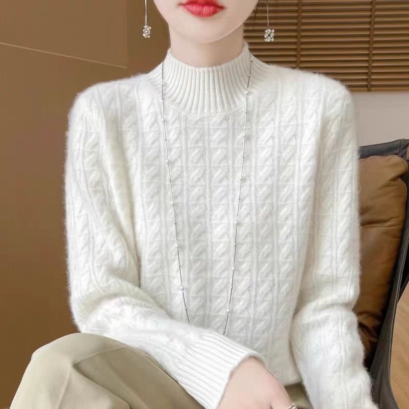 Cross-Border Women's Sweater, 2026 Autumn/Winter New Collection, Half-Turtleneck, Thick Knit, Loose Fit, Fashionable And Versatile Spider Hoodi
