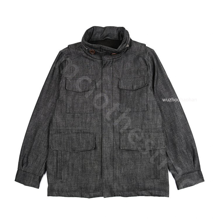 Men Denim Jacket Luxury Autumn Winter Cotton Traveller Jacket with Waist Belt Drawstring L1289