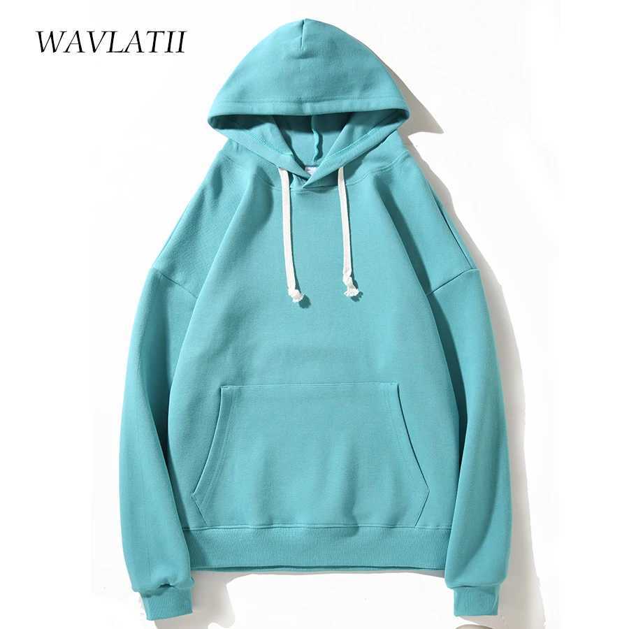 WAVLATII Women New White Hoodie Female Oversized Casual Pique Fabric Hoody Lady Light Green Hooded Tops for Spring Autumn WH2395 R260915