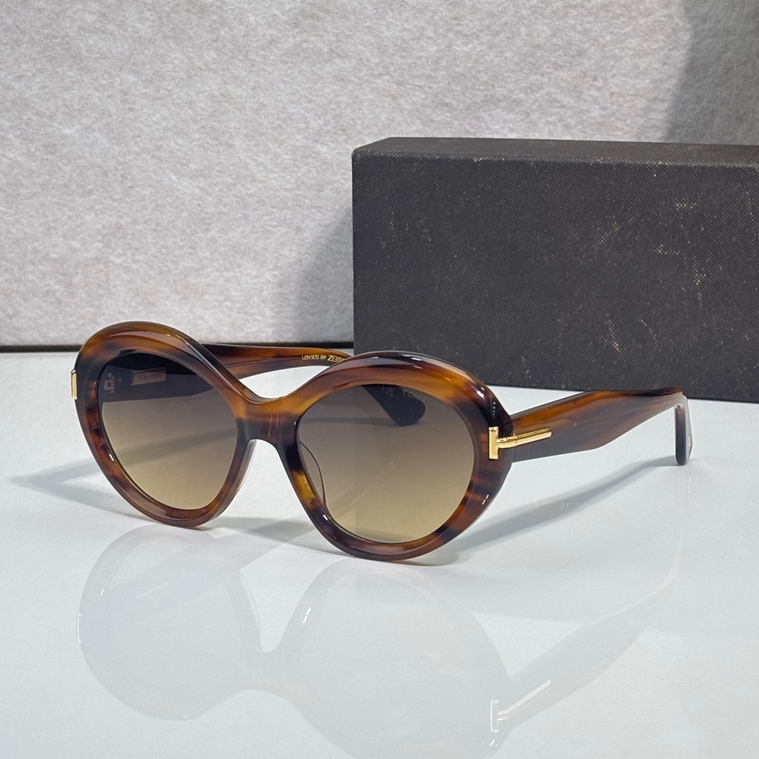 Women Luxury Oversized Oval Sunglasses Glossy Thick Acetate Frame T Shape Gold Metal Ornament UV400 Solid & Gradient Lens Ladies Sun Glasses