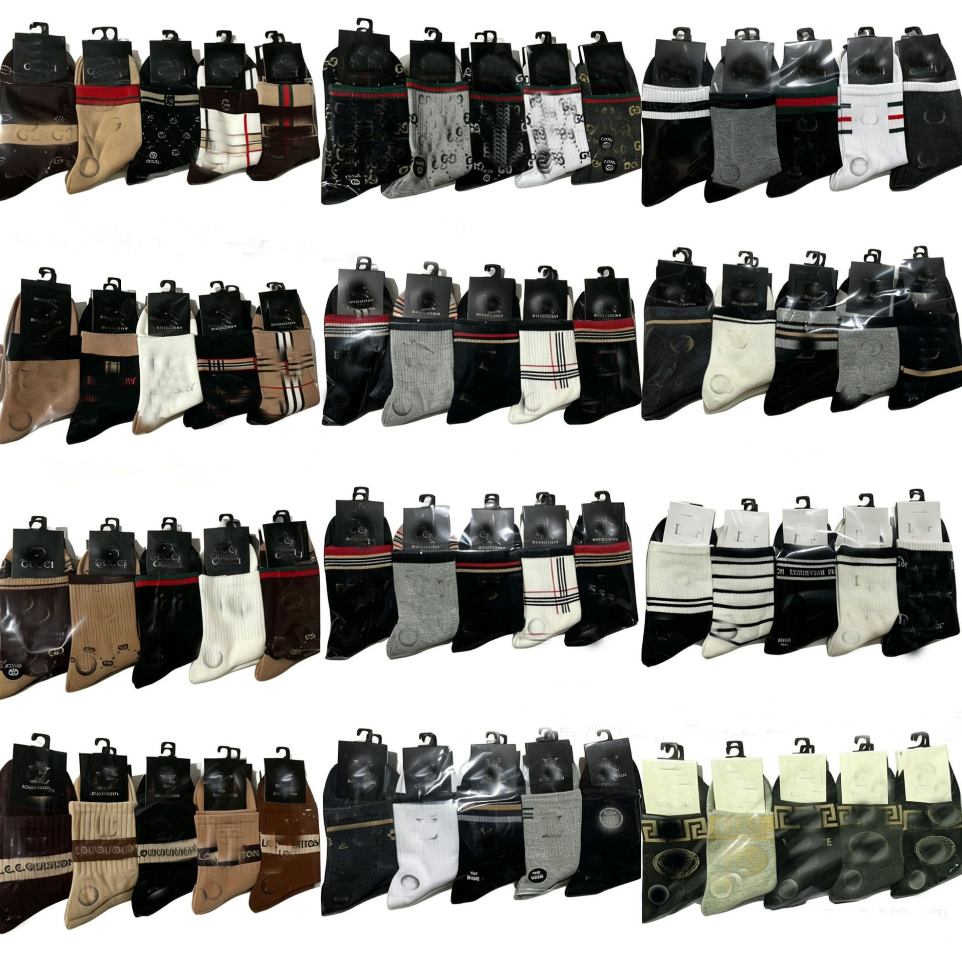 Women's Designer Sports Socks Breathable Soft Sweat Absorbent Summer Comfortable Sport Style Letter Printed One Sizes