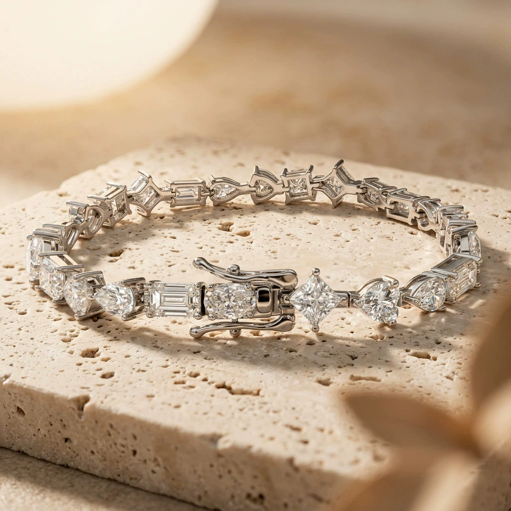 Hot Fashion Trendy Men Women Luxury Bracelet 925 Sterling Silver Yellow White Gold Plated Full VVS Moissanite Chain Bracelets for Family Friend Nice
