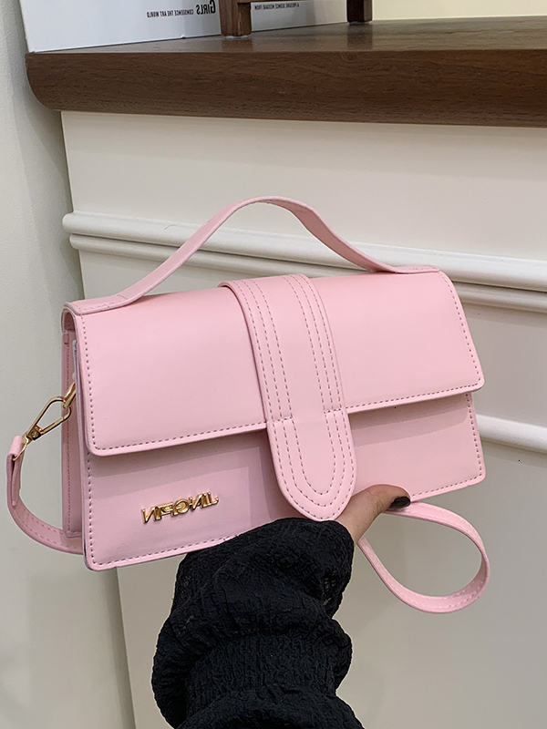 Elegant Simple Women's Crossbody Handbag Shoulder Handheld Small Square Bag Korean Style Casual Soft PU Leather