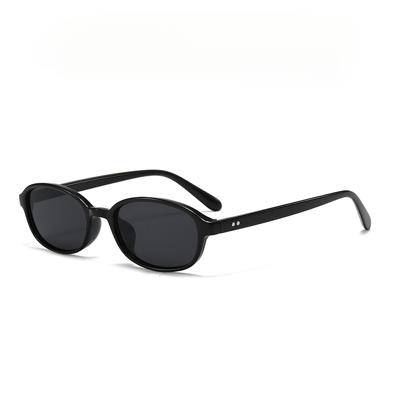 Korean version oval small frame for men and women, street style, travel, sun protection sunglasses J260916