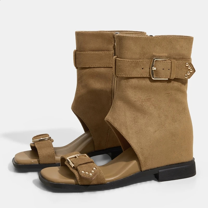 DIMANYU Womens Summer Boots 2026 Sandals And Boot Square Toe One Strip Women Cool 260916