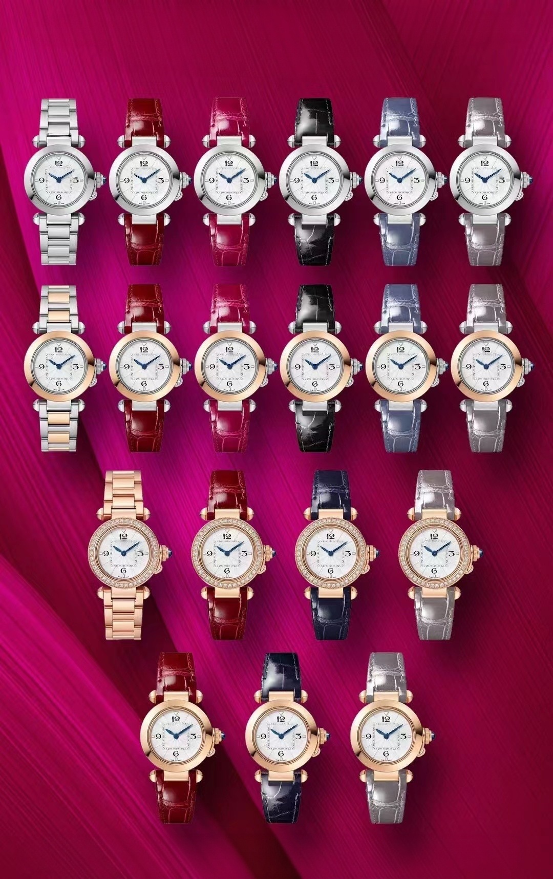 New designer ladies' watch, 30mm vintage quartz movement, steel strap Multiple strap options for belts