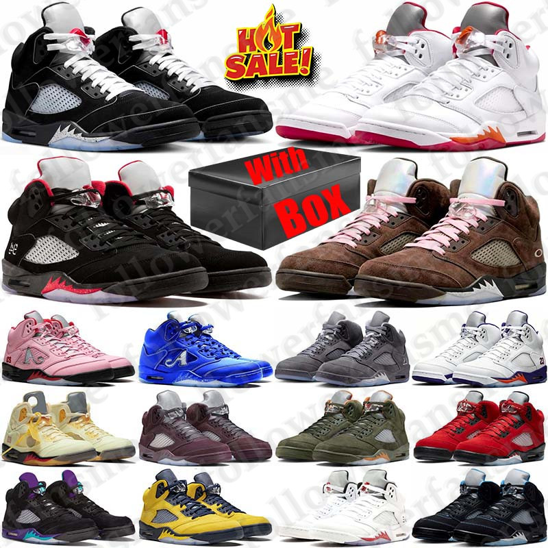 Free Shipping With Box Designer Basketball 5 5s Sport Shoes matalic Wolf Grey Metallic sneakers for mens women University Blue Sunset Halloween Fire