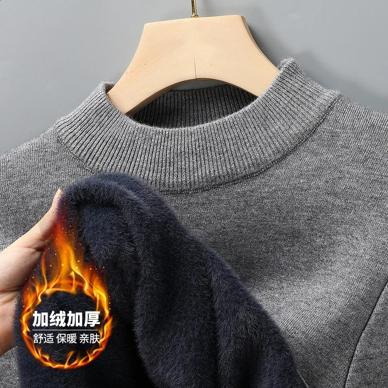 Half Turtleneck Knitwear Sweater Autumn/Winter Mock Neck Sweatshirts Solid Color Pullovers Man Casual Mens Clothing 260916