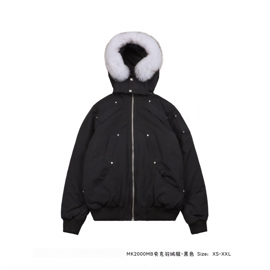 Moose Silver Scissors Down Jacket Large Fur Collar 02 Men's Women's Couple's Canadian Winter Cold-Proof Hooded Coat